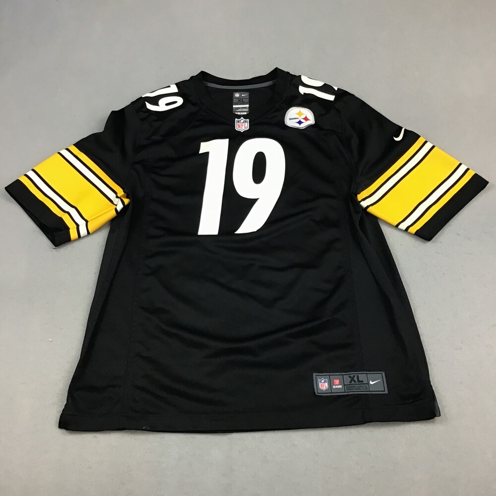 Pittsburgh Steelers Jersey Men XL Black Yellow Nike On Field Smith Schuster #19